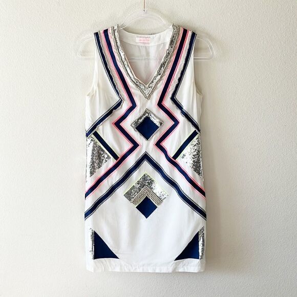 Sass and Bide 100% Silk Embroidered Beaded Sequin Shift Dress - Picture 1 of 15